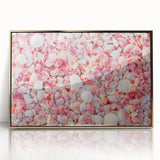 Framed acrylic print of a Caribbean beach scene with soft blue and sandy hues, ideal for modern art wall decor.