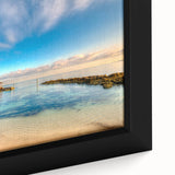 Extra large framed canvas featuring a textured depiction of the Caribbean Bahamas in vibrant colors.