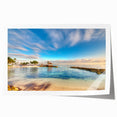 Extra large rolled print of Caribbean Bahamas scenery with vibrant blue and green hues, ideal for dining room wall art.