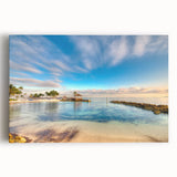 Black and white photograph of the Caribbean seascape on stretched canvas.