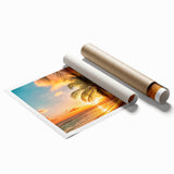 Extra large rolled print of a Caribbean Barbados scenery with vibrant blue and green hues.