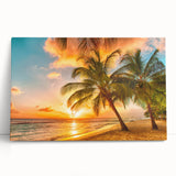Black and white photo of Caribbean scenery on large stretched canvas, suitable for kitchen wall art.