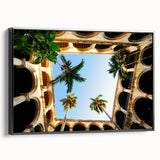 Black and white framed canvas of a vintage Cuban landscape, ideal for bedroom wall art.