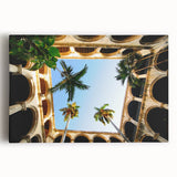 Black and white photograph of a vintage Caribbean scene on stretched canvas, ideal for kitchen wall art.