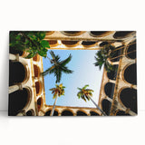 Large black and white stretched canvas of a Caribbean Cuban street scene, ideal for kitchen wall art.
