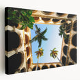 Large canvas depicting a vibrant Caribbean scene, ideal for kitchen wall art.