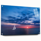 Acrylic print of a Caribbean scene with vibrant blues and greens, suitable for bedroom or dining room decor.