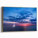 Framed canvas featuring a vintage-style Caribbean landscape with lush greenery and ocean views, ideal for bedroom wall art.