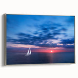 Framed canvas featuring a vibrant Caribbean landscape painting with vivid blue and green tones.
