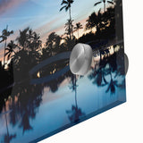 Large abstract wall art on acrylic glass depicting a Caribbean Haiti scenery in vibrant colors.