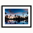 Extra large framed abstract art print of a Caribbean scene in vibrant colors, ideal for living room decor.