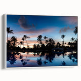 Landscape art painting of a Caribbean Haiti scene in vibrant colors on a framed canvas, ideal for living room decor.