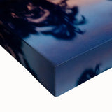 Large art canvas depicting a black and white Haitian landscape, suitable for bedroom wall placement.