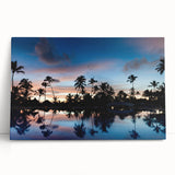 Large black and white stretched canvas of a Caribbean scenery, ideal for kitchen wall art.