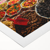 Art deco poster of a Caribbean scenery on rolled canvas, with vibrant blue and green tones, ideal for dining room decor.