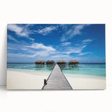 Black and white photo of Caribbean scenery on stretched canvas, ideal for kitchen wall art or bedroom.