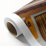 Art deco poster of a Caribbean Puerto Rican scenery on rolled canvas, displaying vibrant tropical colors.