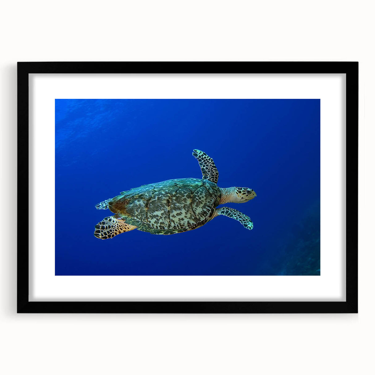 Extra large wall art depicting an abstract Caribbean scenery in vibrant colors on a textured canvas, framed in black.