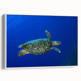 Vintage poster art of a Caribbean Saint Lucia scenery on framed canvas, with vibrant colors, ideal for living room decor.