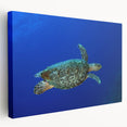 Stretched canvas featuring a Caribbean Saint Lucia scenery in vibrant blue and green tones, ideal for kitchen wall art.