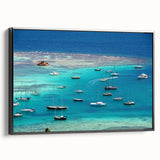 Black and white framed canvas of Saint Vincent landscape, ideal for bedroom wall art.