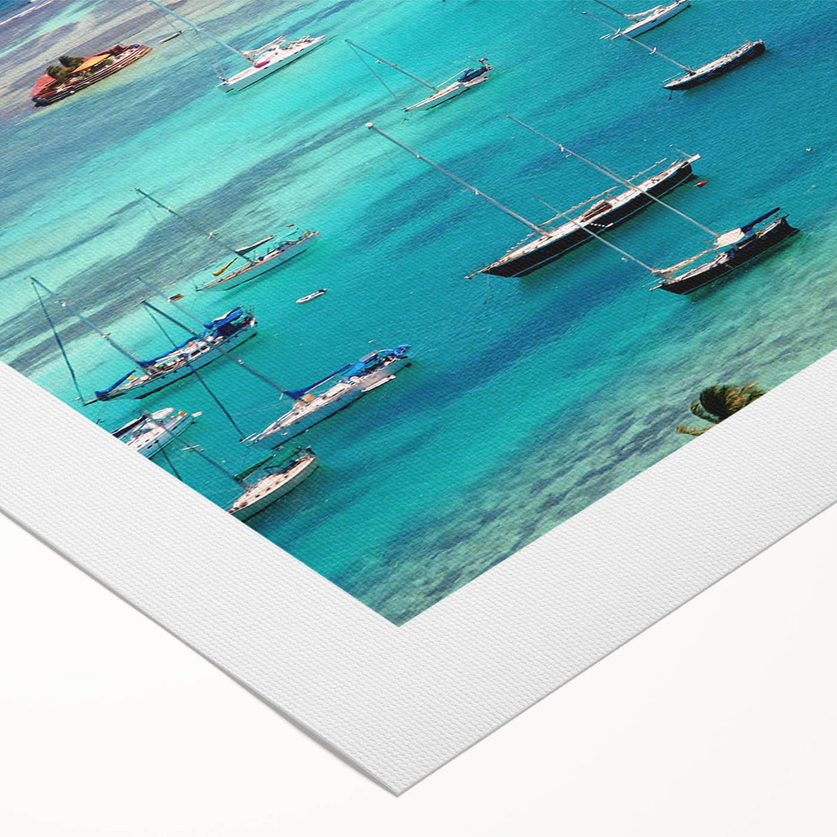Art deco poster of Caribbean Saint Vincent scenery in pastel shades on rolled canvas, suitable for dining room wall art.