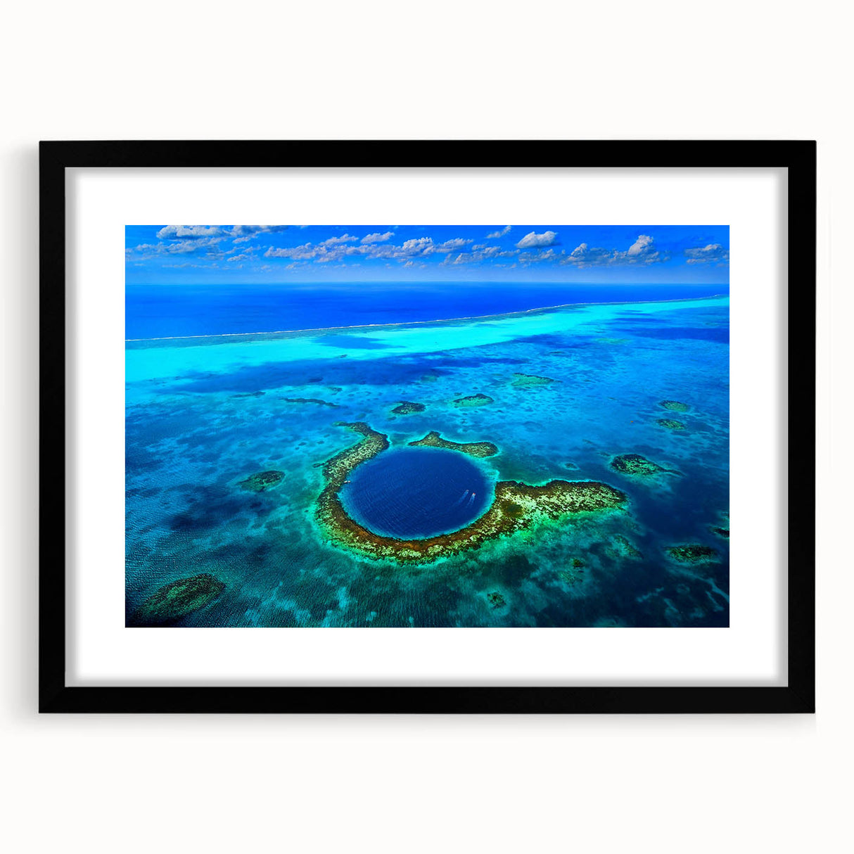 Extra large framed abstract art print of a colorful Central American scenery, ideal for living room decor.