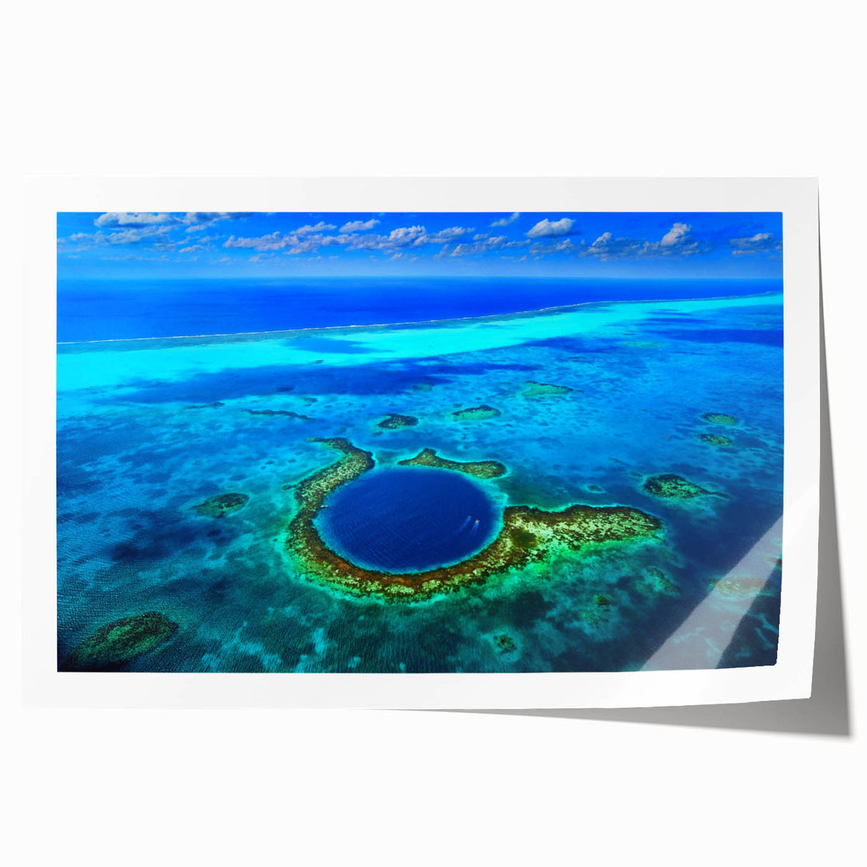 Extra large rolled print depicting a vibrant, floral Central American landscape, ideal for art wall dining room.