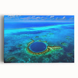 Black and white stretched canvas of Belize scenery, ideal for kitchen wall art.