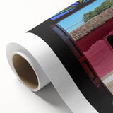 Art deco poster of a vibrant Central American landscape on rolled canvas, ideal for nursery wall art.