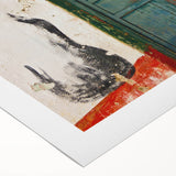 Art deco poster featuring a vibrant street scene in Guatemala, on rolled canvas, ideal for dining room wall decor.