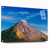 Acrylic print of a large abstract depiction of a Central American landscape in earth tones.