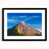 Extra large framed colorful art depicting an abstract, textured scene of Central America, suitable for living room decor.