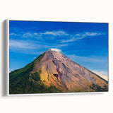 Vintage poster art of a scenic Central American landscape in vibrant colors on a framed canvas, ideal for living room decor.