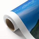 Art Deco style poster of a Central American landscape in muted colors on rolled canvas, ideal for nursery wall art.