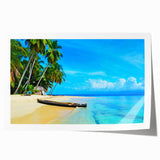 Rolled print of a Panama scenery with lush greenery and floral elements, suited for art wall dining room.