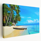Panama Central America landscape on large stretched canvas, vibrant green and blue tones, ideal for kitchen wall art.