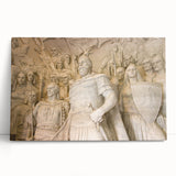 Black and white photograph of an Albanian landscape on large stretched canvas, suitable for kitchen wall art.