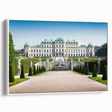 Vintage poster art of a scenic Austrian landscape on framed canvas.