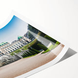 Extra large wall art featuring line art flowers in muted earth tones on a rolled canvas, ideal for large living room decor.