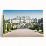 Large black and white photograph of an Austrian landscape on stretched canvas, ideal for kitchen wall art.