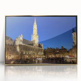 Art deco poster of a European scenery in Belgium, featuring gold-acrylic frame, ideal for modern art wall decor.