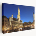 Large stretched canvas featuring a serene European landscape in soft earth tones, ideal for kitchen wall art.