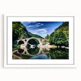 Textured art print of a Bulgarian landscape in muted earth tones on a framed white mat, suitable for bedroom decor.