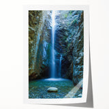 Rolled print of a serene Cyprus landscape featuring lush greenery and floral elements, ideal for dining room wall art.