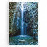 Black and white photograph of a European landscape on stretched canvas, ideal for kitchen wall art.