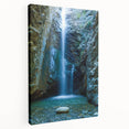 Scenic Cyprus landscape on large stretched canvas, featuring earthy greens and browns, ideal for kitchen wall art.