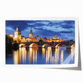 Rolled print of Prague scenery in muted earth tones on canvas, ideal for art wall dining room.