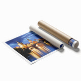 Extra large rolled print of Prague scenery with muted earth tones, ideal for classy bathroom wall art.