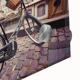 Large abstract wall art of a European scenery in Denmark, rendered in mid-century modernist style on acrylic glass.